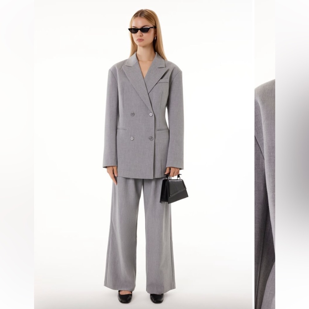 Forever 21 Light Gray Double-Breasted Blazer